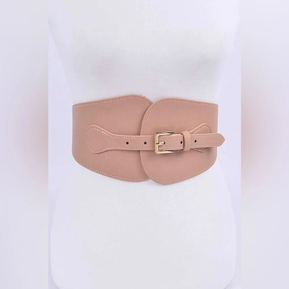 Vegan Leather Elastic Corset Statement Belt - Picture 4 of 8